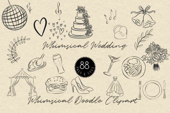 Add a Playful Touch: Whimsical Wedding Doodle Clipart