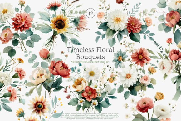 Beautiful Watercolor Floral Clipart for Wedding Designs