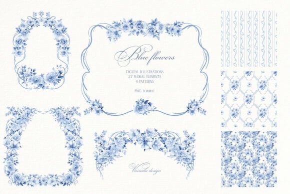 Blue Flower Wedding Set: A Designer's Toolkit for Elegant Stationery