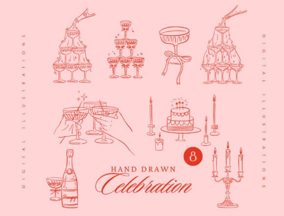 Celebrate in Style: Whimsical Wedding & Birthday Clipart