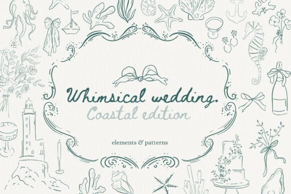 Designing with Whimsical Coastal Wedding Clip Arts