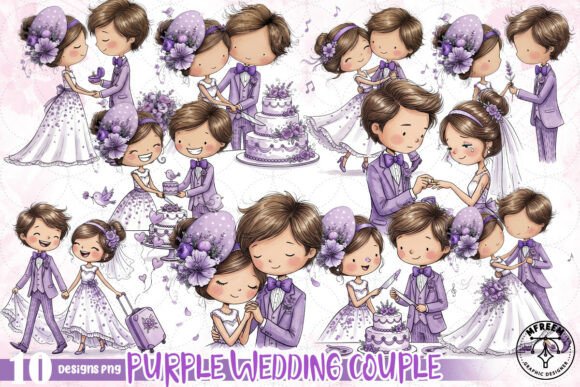 Purple Wedding Couple PNG: A Designer's Secret for Elegant Projects