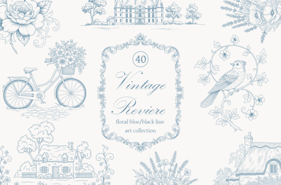 Timeless French Chateau Wedding Clipart for Baroque Designs