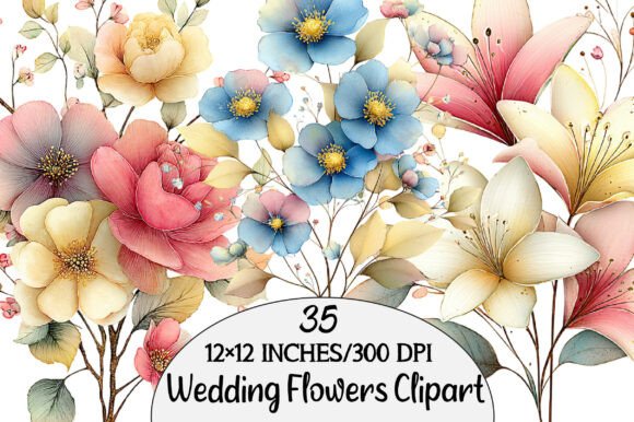 Watercolor Wedding Flowers Clipart: A Designer's Dream Asset