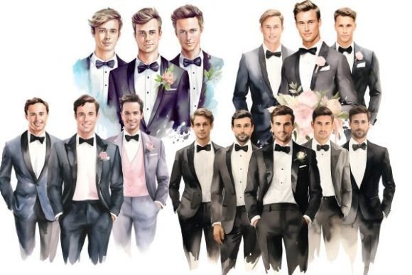Watercolor Wedding Groom Clipart: A Designer's Dream Asset