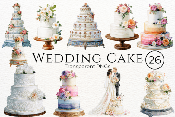Wedding Cake Watercolor Clipart: A Sweet Addition to Your Toolkit