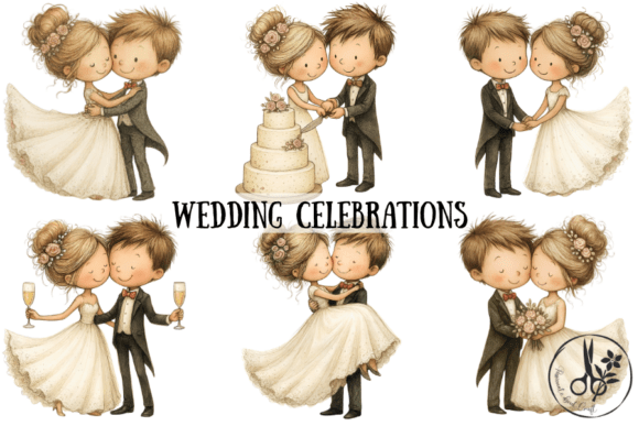 Wedding Celebrations: Crafting with Bride & Groom Illustrations
